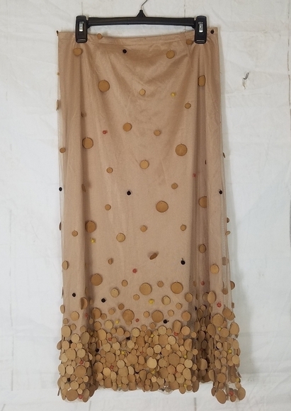 lorella braglia 3d midi tan skirt - Picture 2 of 9